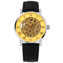 Gold Dial Skeleton Mechanical Watch – Hand-winding Leather by LJGDeals