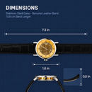 Gold Dial Skeleton Mechanical Watch – Hand-winding Leather by LJGDeals