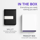 Unisex PU Leather Wallet RFID Blocking Slim Bifold Credit Card Holder with Money Clip by LJGDeals