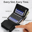 Leather Wallet with ID Card Holder and Zipper by LJGDeals
