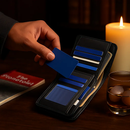 Leather Wallet with ID Card Holder and Zipper by LJGDeals