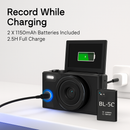 5K 75MP Digital Camera for Photography Anti-Shake WiFi Vlogging Video Camera with 9 Shooting Modes 18X Zoom Fill Light Webcam Function 2 Batteries 32G by LJGDeals