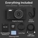 5K 75MP Digital Camera for Photography Anti-Shake WiFi Vlogging Video Camera with 9 Shooting Modes 18X Zoom Fill Light Webcam Function 2 Batteries 32G by LJGDeals