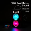 iRola Wireless Speaker 10W Powerful Subwoofer Wooden Loudspeaker FM AUX MMC for iPhone X Samsung S9 Tablet PC by LJGDeals