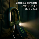 2200mAh Power Bank w/Emergency Flashlight Compass Carabiner-Shaped Hiking Camping Use by LJGDeals
