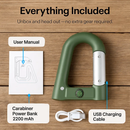 2200mAh Power Bank w/Emergency Flashlight Compass Carabiner-Shaped Hiking Camping Use by LJGDeals