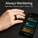 Smart Ring Health Tracker Fitness/Sleep/Stress/HRV Tracker with Charging Case Magnetic Charging Cable for Women & Men Compatible with iOS & Android 7- by LJGDeals