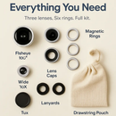 Phone Camera Lens Kit Magnetic 180°Fisheye Lens 0.67xWide Angle 10X Macro Lens for iPhone X /8/7/6s Samsung Galaxy S10/S9 by LJGDeals