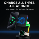 3-in-1 MagSafe Wireless Charger with RGB Lighting by LJGDeals