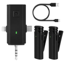 Wireless Clip-On Microphone with 3-in-1 Receiver – 2 Pack by LJGDeals