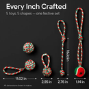 Christmas Dog Rope Chew Toys Set for Puppies and Dogs by LJGDeals