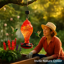 Hummingbird Feeder with 5 Ports, Ant Moat & Rope by LJGDeals