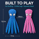 Squeaky Plush Octopus Dog Toy - No-Stuffing Chew Toy by LJGDeals