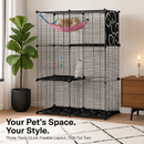 3-Tier Cat Cage Enclosure with Hammock & Toy Ball by LJGDeals
