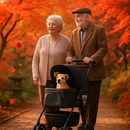 Pet Stroller Foldable Carrier with Storage Basket by LJGDeals