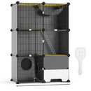 3-Tier Cat Cage with Litter Box and Hammock, Indoor by LJGDeals