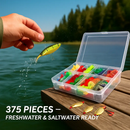Fishing Lures Kit with Tackle Box, Complete Set by LJGDeals
