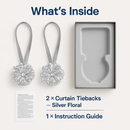 Magnetic Curtain Tiebacks with Extendable Floral Design by LJGDeals