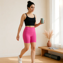 High-Waist Biker Shorts with Tummy Control for Workouts by LJGDeals
