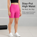 High-Waist Biker Shorts with Tummy Control for Workouts by LJGDeals