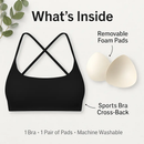 Cross Back Padded Sports Bra with Removable Pads by LJGDeals