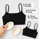 Women Sport Bras with Removable Pads, Low-Impact Square Neck by LJGDeals