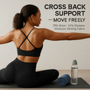 Cross Back Padded Sports Bra with Removable Pads by LJGDeals