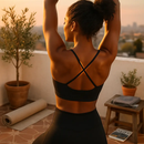 Cross Back Padded Sports Bra with Removable Pads by LJGDeals