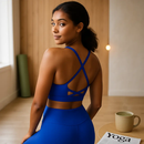 Cross Back Padded Sports Bra with Removable Pads by LJGDeals