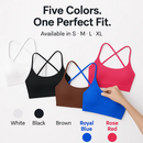 Cross Back Padded Sports Bra with Removable Pads by LJGDeals