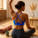 Cross Back Padded Sports Bra with Removable Pads by LJGDeals