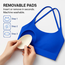 Cross Back Padded Sports Bra with Removable Pads by LJGDeals
