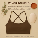Cross Back Padded Sports Bra with Removable Pads by LJGDeals