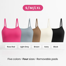 Women Sport Bras with Removable Pads, Low-Impact Square Neck by LJGDeals