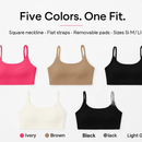 Women Sport Bras with Removable Pads, Low-Impact Square Neck by LJGDeals