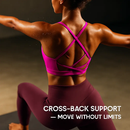 Cross Back Padded Sports Bra with Removable Pads by LJGDeals