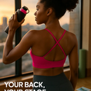 Cross Back Padded Sports Bra with Removable Pads by LJGDeals