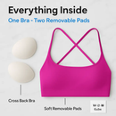 Cross Back Padded Sports Bra with Removable Pads by LJGDeals