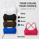 Cross Back Padded Sports Bra with Removable Pads by LJGDeals