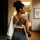 Cross Back Padded Sports Bra with Removable Pads by LJGDeals