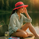 Women's Summer Sun Bucket Hat with Foldable Wide Brim by LJGDeals
