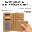 Leather Clutch Wallet with Card Slots and Phone Pocket by LJGDeals