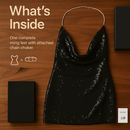Sexy Women Chain Choker Side Slit Backless Slip Dress With Sequins by LJGDeals