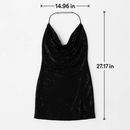 Sexy Women Chain Choker Side Slit Backless Slip Dress With Sequins by LJGDeals