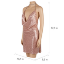 Sexy Women Chain Choker Side Slit Backless Slip Dress With Sequins by LJGDeals
