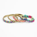 4-Piece Colorful Woven Burnished Gold Bracelet Set by LJGDeals