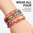 4-Piece Colorful Woven Burnished Gold Bracelet Set by LJGDeals