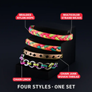 4-Piece Colorful Woven Burnished Gold Bracelet Set by LJGDeals