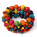 Colorful Exotic Wooden Beaded Bracelet - Flexible Elastic by LJGDeals