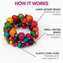 Colorful Exotic Wooden Beaded Bracelet - Flexible Elastic by LJGDeals